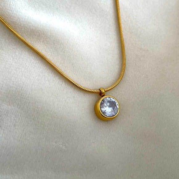 Sparkle And Shine Stainless Steel and CZ Necklace. - Picture 2 of 4